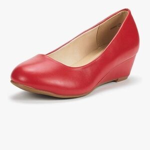 Red Wedge Heel Women's Shoe